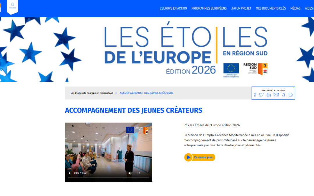 L’accompagnement des jeunes créateurs distingué au Prix « Les Étoiles de l’Europe »